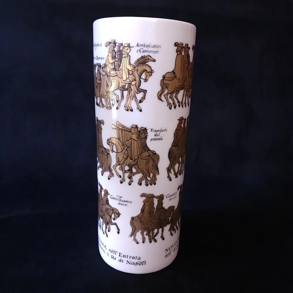 Rare Vintage Gerold Porzellan Bavaria Gilt Porcelain West Germany Crusade Vase